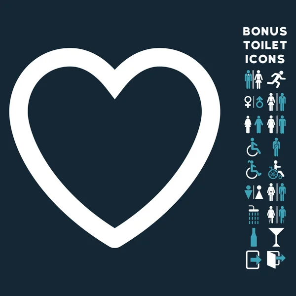 Corazón de amor plana Vector icono y bono — Vector de stock