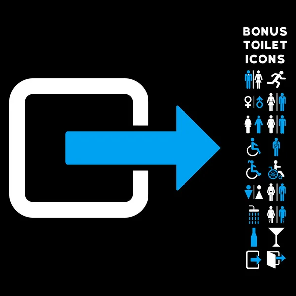 Puerta de salida Vector plano icono y bono — Archivo Imágenes Vectoriales