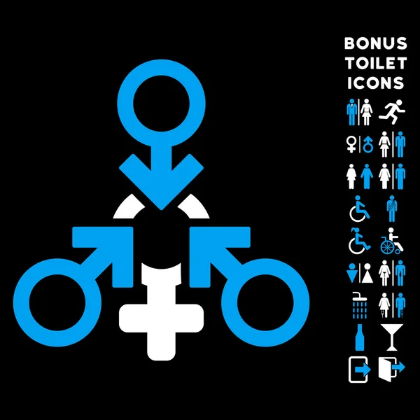 Triple Penetración Sexo Flat Vector icono y bono — Archivo Imágenes Vectoriales