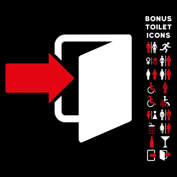 Exit deur plat Vector Icon en Bonus — Stockvector