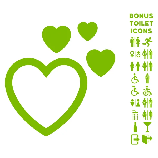 Love Hearts Icône vectorielle plate et bonus — Image vectorielle