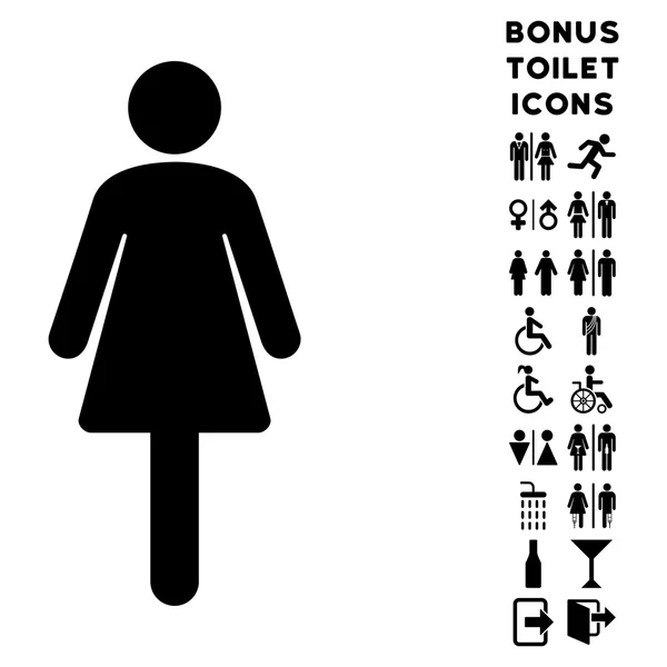 Женщина с плоским вектором икона и бонус — стоковый вектор