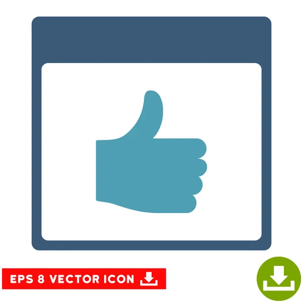 Pulgar hacia arriba Calendario Página Vector Eps icono — Vector de stock