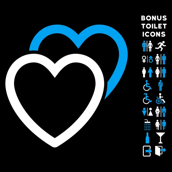 Corazones de amor plana Vector icono y bono — Vector de stock