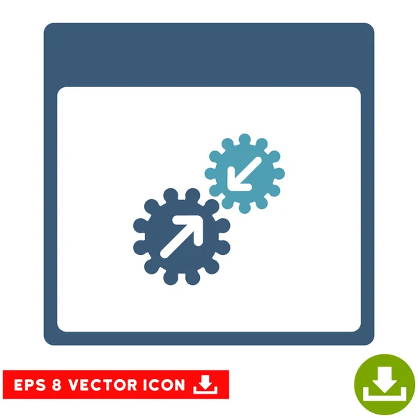 Gears Integration Calendar Page Vector Eps Icon — Stock Vector