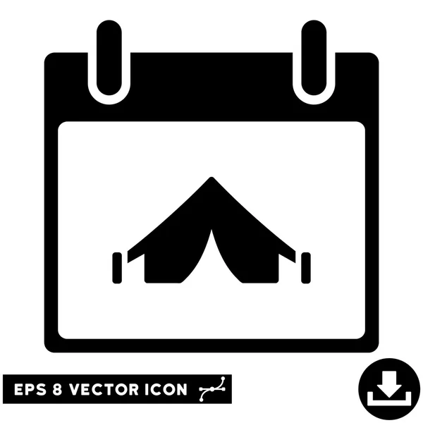 Camping Calendário Dia Vector Eps Ícone — Vetor de Stock