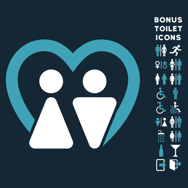 Huwelijk platte Vector Icon en Bonus — Stockvector