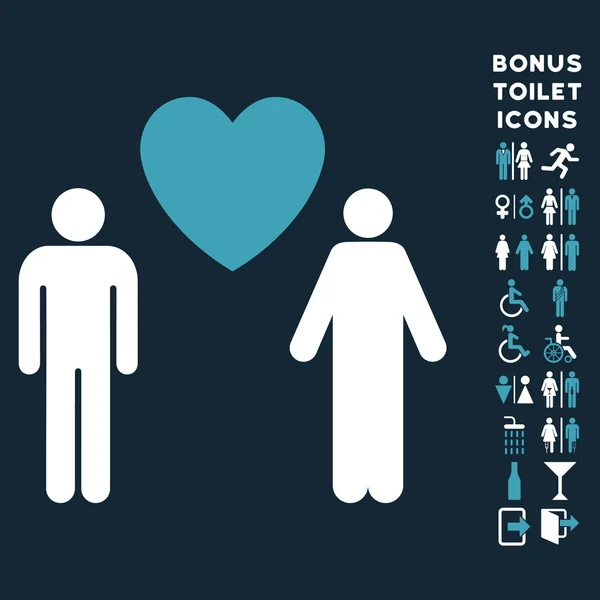 Gay Lovers plat vectoriel icône et bonus — Image vectorielle