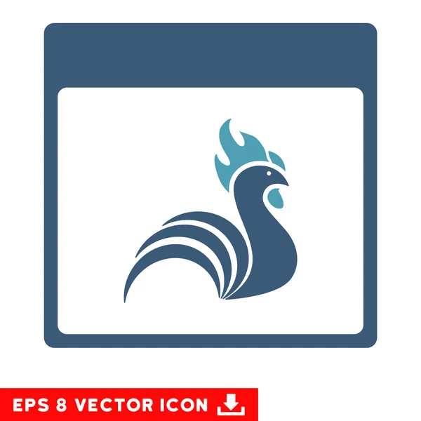 Rooster Calendar Página Vector Eps icono — Archivo Imágenes Vectoriales