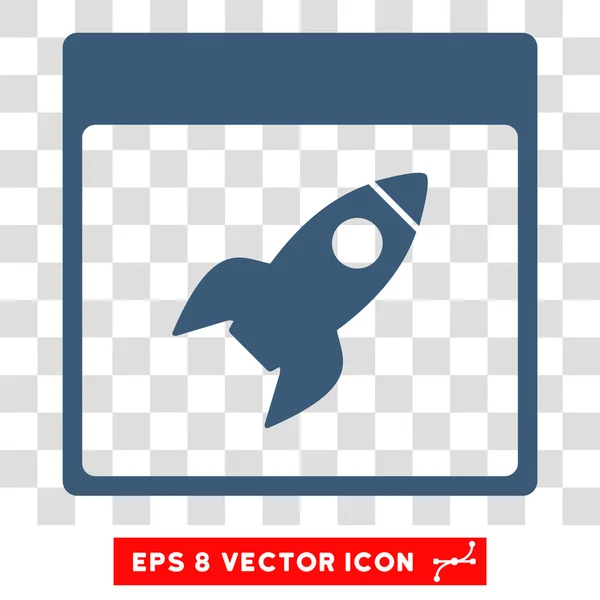 Rakete Kalenderseite eps Vektor-Symbol — Stockvektor