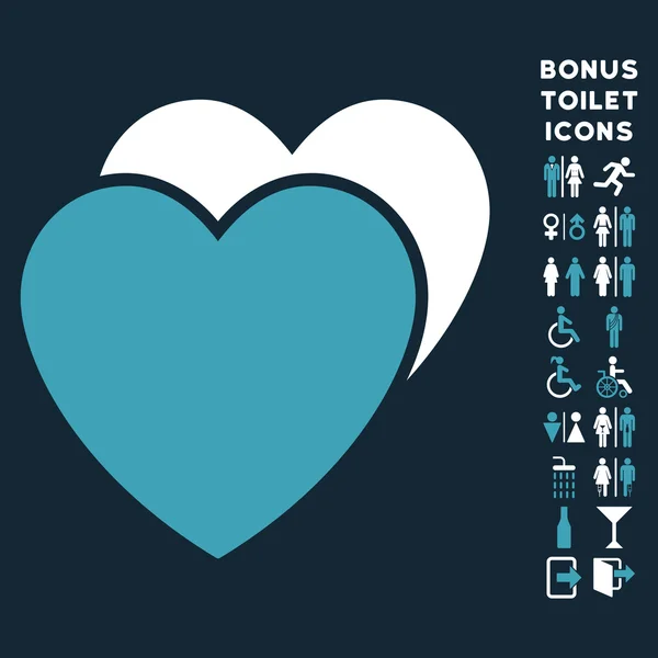 Corazones de amor plana Vector icono y bono — Vector de stock