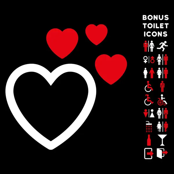 Love Hearts Плоска Векторна іконка та бонус — стоковий вектор