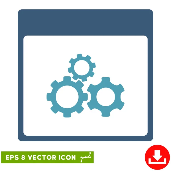 Mechanics Gears Calendar Page Vector Eps Icon — Stock Vector