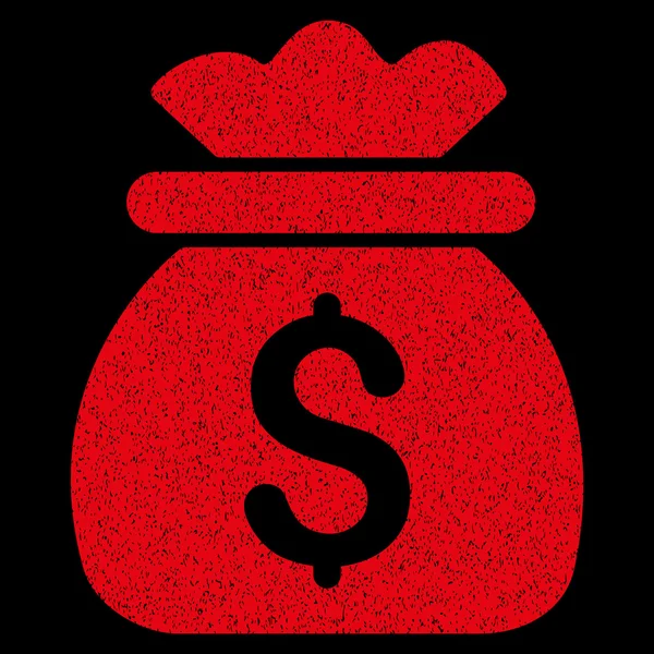 Money Bag Grainy Texture Icon — Stock Photo, Image