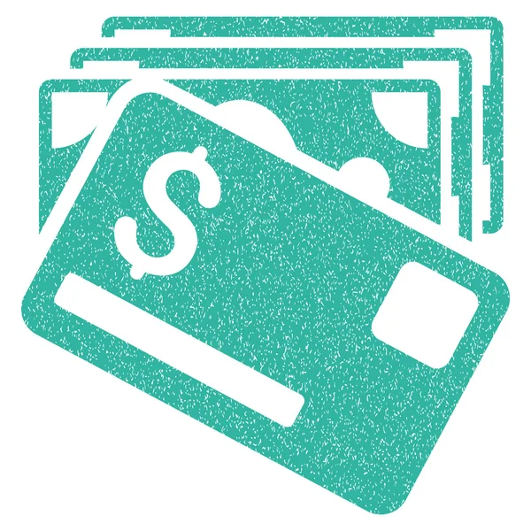 Zrnitá struktura ikona bankovky a karty — Stock fotografie