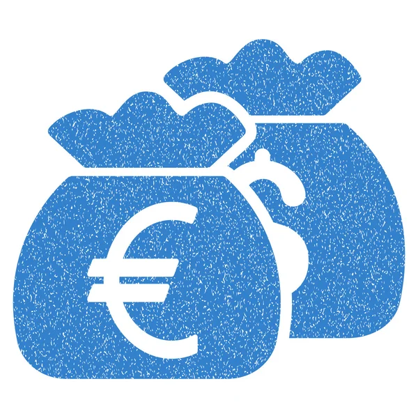 Pictogram van de korrelige textuur van de zakken van euro geld — Stockfoto