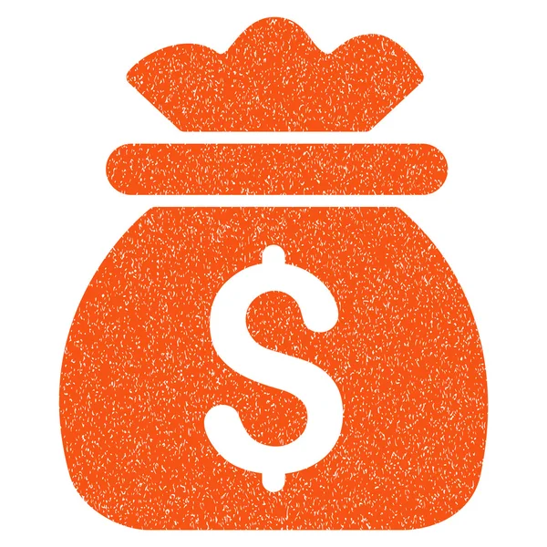 Saco de dinheiro ícone de textura de grão — Fotografia de Stock