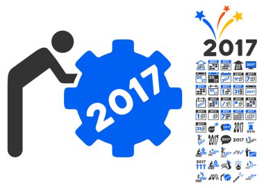 2017 çalışma dostum simgesi 2017 yılı ile Bonus sembolü