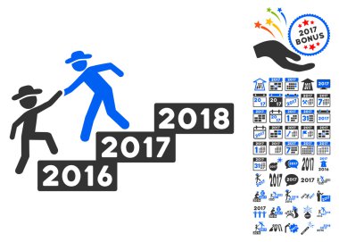 2017 Bonus 2017 yıl ile iş eğitim simge simgeler