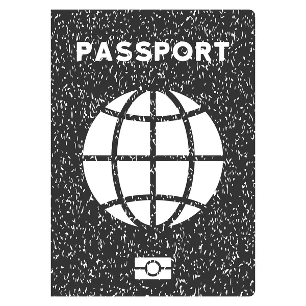 Carimbo de borracha de ícone de passaporte mundial —  Vetores de Stock