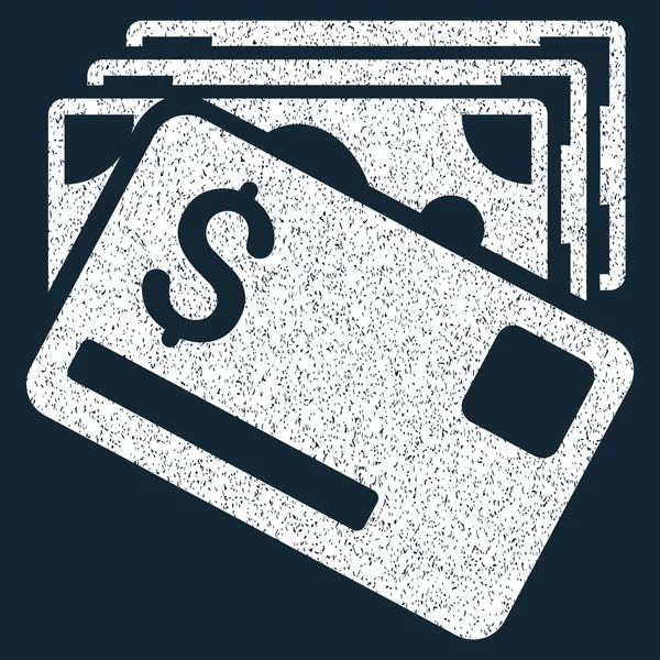 Bankbiljetten en kaart korrelige textuur-pictogram — Stockvector