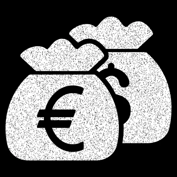 Euro para çantaları grenli doku simgesi — Stok Vektör
