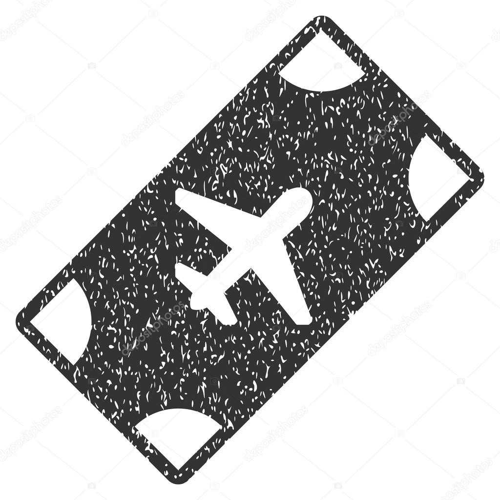 Boarding Pass Icon Rubber Stamp