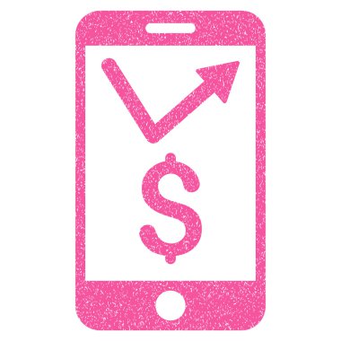 Mobil satış raporu grenli doku simgesi