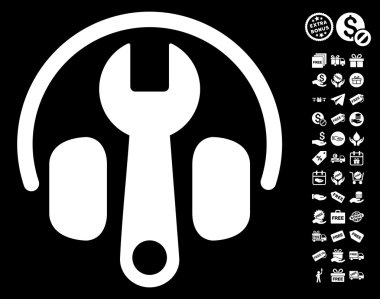 İngiliz anahtarı simgesini Ücretsiz Bonus ile ayarlama kulaklık