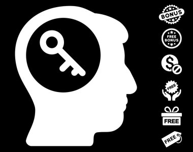 Ücretsiz Bonus ile beyin anahtar simgesi
