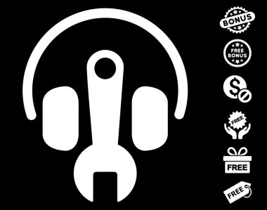 İngiliz anahtarı simgesini Ücretsiz Bonus ile ayarlama kulaklık