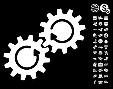 Dişli mekanizması döndürme simgesi ücretsiz bonus