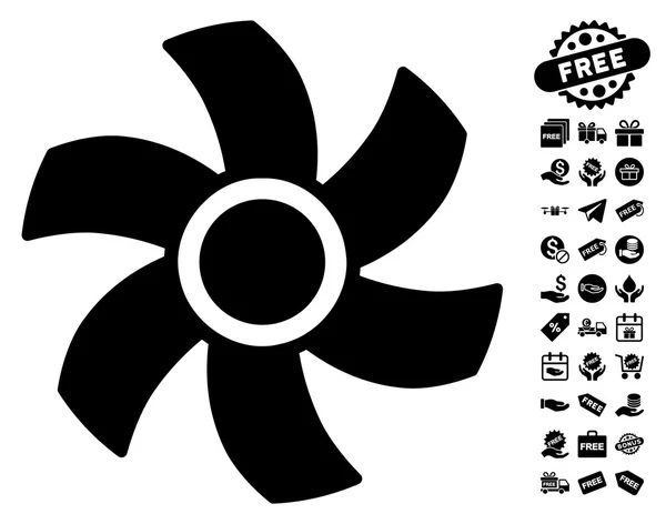 Icono del rotor con bono gratis — Archivo Imágenes Vectoriales