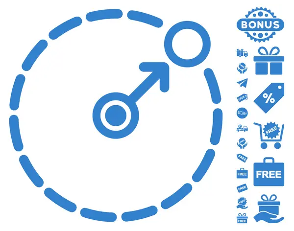 Icono de frontera de área redonda con bono gratis — Vector de stock