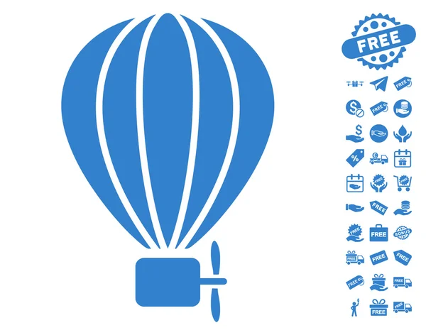 Aerostat balon simgesi ücretsiz bonus — Stok Vektör