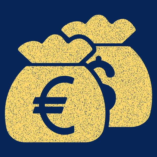 Euro para çantaları grenli doku simgesi — Stok Vektör
