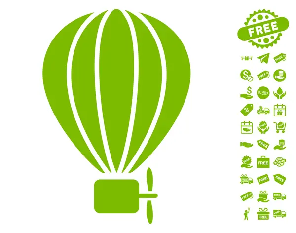 Aerostat balon ikona z darmowy Bonus — Wektor stockowy