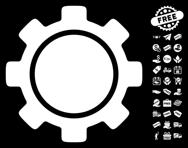 Gear Icon with Free Bonus — стоковый вектор