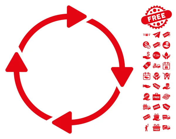 Ícone de rotação com bônus grátis — Vetor de Stock