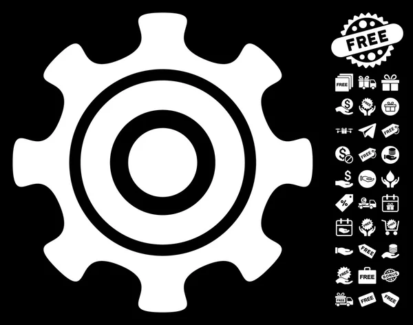 Icône roue dentelle avec bonus gratuit — Image vectorielle
