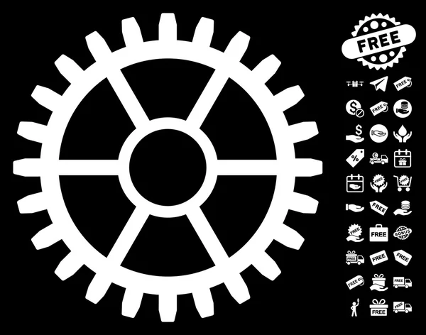 Clock Wheel Icon with Free Bonus — стоковый вектор