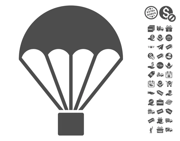 Icône Parachute avec bonus gratuit — Image vectorielle