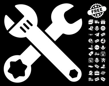 Ücretsiz Bonus simgesiyle yuvalı eğri somun anahtarları