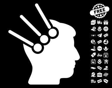 Sinirsel arayüz konektörleri simgesi ücretsiz bonus