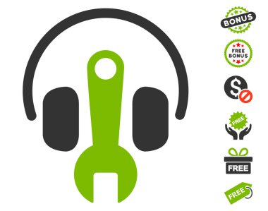 İngiliz anahtarı simgesini Ücretsiz Bonus ile ayarlama kulaklık