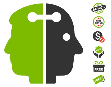 Çift kafa bağlantı simgesi ücretsiz Bonus