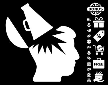 Ücretsiz Bonus ile açık beyin megafon simgesi