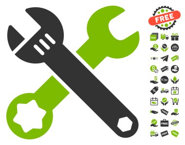 Ücretsiz Bonus simgesiyle yuvalı eğri somun anahtarları