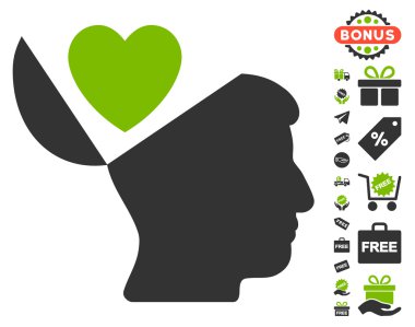 Açık fikirli aşk kalp simgesi ücretsiz bonus