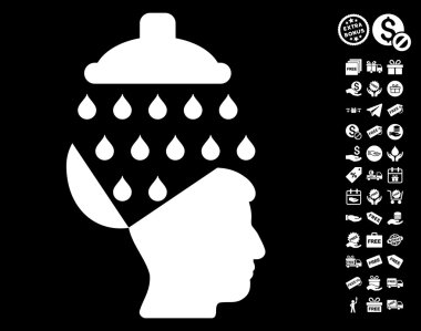 Ücretsiz Bonus ile açık beyin duş simgesi